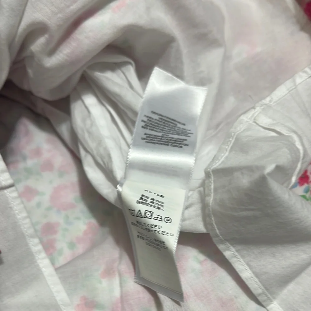 Ralph Lauren Smocked White and Pink Sundress with Square Neck